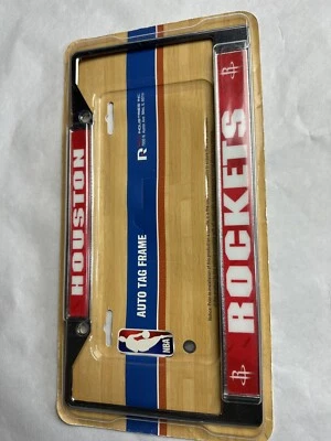 Houston Rockets NBA Chrome Metal License Plate Frame Auto Car Truck - Image 1 of 3