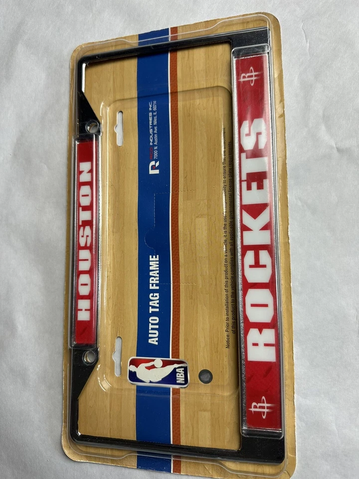 Houston Rockets NBA Chrome Metal License Plate Frame Auto Car Truck - Image 1 of 3
