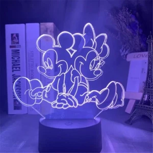 Night Mickey Minnie Lamp LED Table Decoration 16 Color Remote Control - Picture 1 of 8