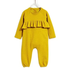Zara Baby Girl Ruffled Jumpsuit Ochre 0371/559 Size 3-4 NWT - Picture 1 of 7