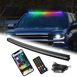 42" Curved LED LIGHT BAR RGB Color Changing Chasing Strobe APP/RF Remote Control - Picture 1 of 13