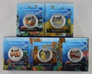 Australia - 2009-2010 - Silver Proof 5 Coin Set - Australian Sea Life - The Reef - Bild 1 von 4