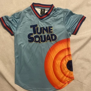 Tune Squad Jersey Adult Large Blue Orange #1 Taz Box Lunch Sewn Polyester - Picture 1 of 6