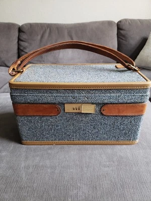 Estuche de tren de cuero Hartmann tweed y cinturón equipaje vintage maquillaje estuche cosmético Foto 1 de 4