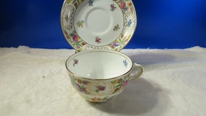 Taza de té y platillo vintage Hammersley Dresden Sprays floral dorado Inglaterra - Imagen 1 de 8
