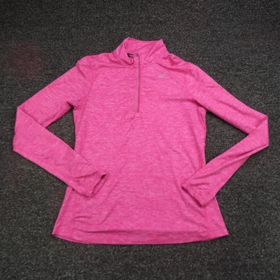 Nike Dri-FIT Pullover Womens Small Pink Heather Half Zip Running Top Long Sleeve - Image 1 of 4