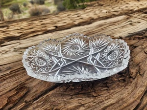Antike amerikanische Brillantschliff Glas Relish Schale Hobstar Pinwheel ABP Kristall - Bild 1 von 23