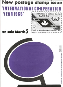 Canada post office new issue poster 1965 International Cooperation Year [ 294 - Bild 1 von 1
