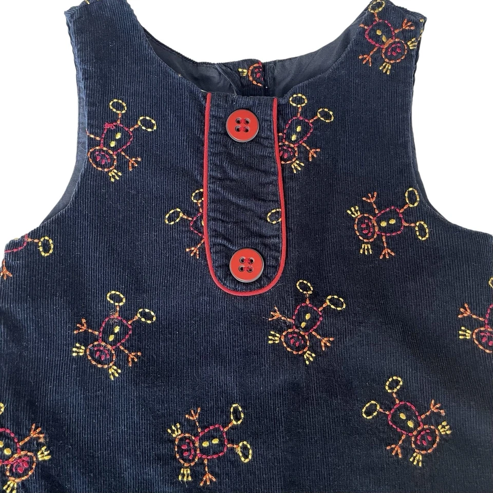 Samantha Says Girls Dress Jumper Navy Blue Sleeveless Corduroy Embroidered Sz 5 - Image 1 of 4