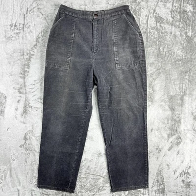 Pantalones Sears Vintage Mujer 16 Cortos Gris Pana Tiro Alto Elástico EE. UU. 80s Foto 1 de 4