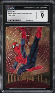 1995 Fleer Marvel Metal SPIDER-MAN Inaugural Edition #78 CGC 9 MINT - Picture 1 of 2