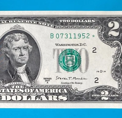 July 31, 1952 (B 07311952 *) BIRTHDAY $2 Two Dollar Bill *UNC* - Image 1 of 4