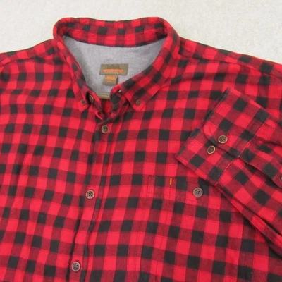 Northwest Territory Mens Button Down Flannel Shirt 2XL Red Plaid Pocket - Image 1 of 4