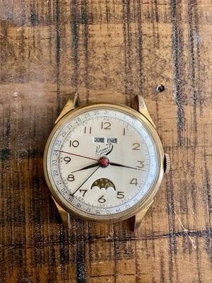 Vintage Pierce “Komet” 17 Jewels Triple Calendar Moon Phase Watch *Needs Service - Image 1 of 4