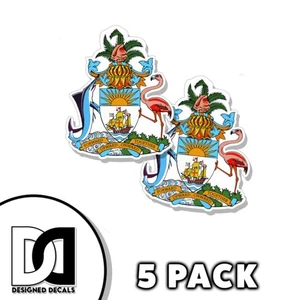 Escudo de armas de las Bahamas calcomanía vinilo pegatina bandera de las Bahamas 3 pulgadas 5 PACK - Imagen 1 de 3