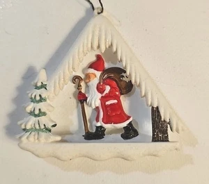 VINTAGE WEIHNACHTSMANN DIORAMA WEIHNACHTSSCHMUCK Western Germany - Bild 1 von 3