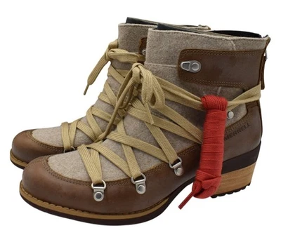 Merrell Mujer Talla 9 Shiloh II Cálido Cuero Camel Botas Zapatos Foto 1 de 4