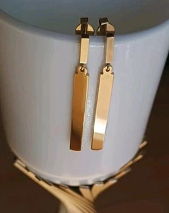 AC von QVC, Goldene, lange, elegante Ohrringe, Ohrstecker, Edelstahl - Bild 1 von 10