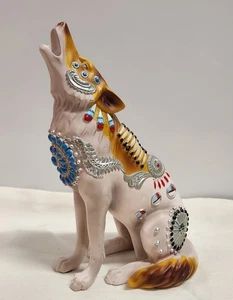 Westland Giftware Ruf des Wolfes Figur 14155 Indianer Stil - Bild 1 von 8