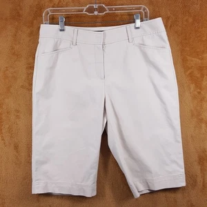 LAFAYETTE 148 Bermuda Shorts Womens Size 8 Tan Chino Cotton Blend - Picture 1 of 8