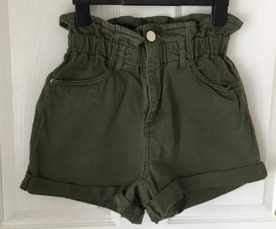 RIVER ISLAND High Rise Khaki Green Shorts, Size 8, Excellent Condition - Image 1 of 4