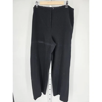 Pantalones para mujer Sutton Studio negros tiro alto pierna ancha mezclada fibra talla 16W Foto 1 de 4