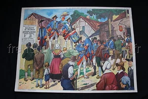 B893 Affiche école Soldats sous LOUIS XIV JEAN BART Rossignol carte scolaire - Picture 1 of 1