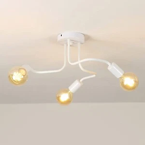 Industrielle Deckenlampe Retro Kronleuchter Weiß Schlafzimmer Wohnzimmer Küche - Bild 1 von 10