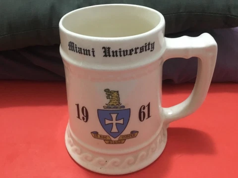 MIAMI UNIVERSITY HURRICANES 1961 VINTAGE CERAMIC BEER STEIN/“CHARLIE”, BALFOUR Cover