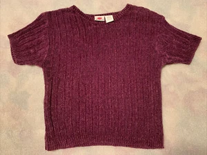 VTG  Ellemenno Crop Top Women's/Teen Large Short Sleeve 90’s Burgundy Color EUC - Picture 1 of 10