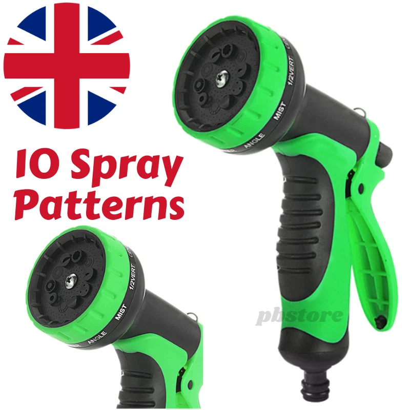 Garden Hose Pipe Spray Gun Water Sprayer 10 Function Nozzle Multi Adjustable - Image 1 of 4