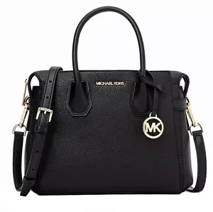 Michael Kors sac à main pour femmes bag Mercer Belted MD sacoche cuir noir neuf - Photo 1 sur 15