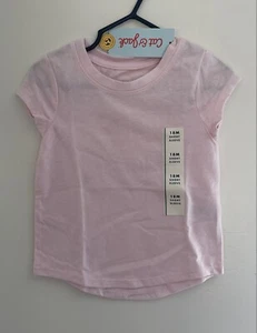 Cat & Jack Baby Girls Solid Pink Crewneck Short Sleeve Shirt Light Pink 18 M NWT - Picture 1 of 2