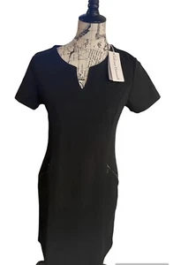 Sabrina Diamanti Milano Black Short Sleeve Dress Size M - Picture 1 of 11