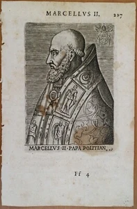 RADIERUNG GRAVUR RADIERUNG Papst Marcello II Epoche 1600 "PAPST POLITISCH" - Bild 1 von 2