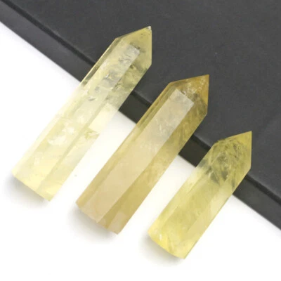 3-10cm Natural Yellow Citrine Quartz Obelisk Healing Crystal Point Wand Gemstone - Image 1 of 4