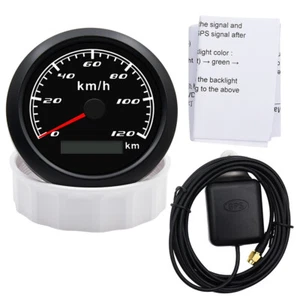 85mm GPS Tacho Tachometer Kilometerzähler für Auto Motorrad Boot 0-120km/h - Picture 1 of 19
