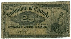 Canada ... P-9b... 25 Cents ...1900 ...*G-VG*.๐ - Picture 1 of 2