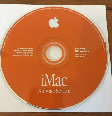 Vintage 1999 Macintosh Mac iMac DV v9.0 OS 9 Software Restore Disc CD - Image 1 of 3