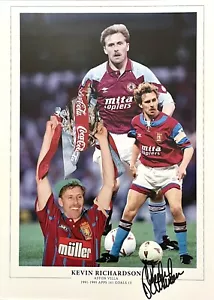 Kevin Richardson HAND SIGNED Aston Villa 1994 LEAGUE CUP FINAL Photograph COA - Picture 1 of 4
