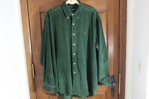 Camisa De Pana De Colección Ralph Lauren Blaire Verde Manga Larga Con Poni Rojo XL - Imagen 1 de 4
