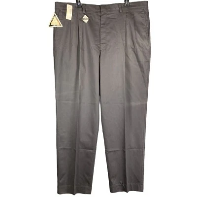NEW NWT Farah No Wrinkle Dress Pants Mens 42x30 Gray Straight Leg Pleated - Image 1 of 4