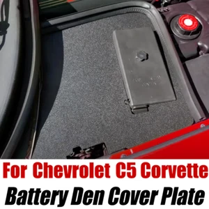For Chevrolet C5 Corvette Battery Den Cover Plate Black Textured ABS Plastic NEW - Picture 1 of 10