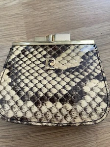 Vintage Pierre Cardin Coin Purse Clasp Money Pouch Wallet Snakeskin Pattern - Picture 1 of 7