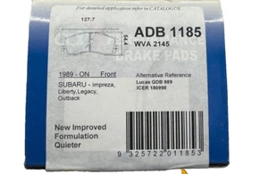 ADB Front BRAKE PAD ADB1185 for SUBARU 1989-on IMPREZA LIBERTY LEGACY OUTBACK - Picture 1 of 4