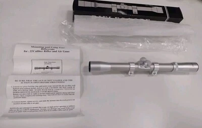  Mira para rifle 4X20 PLATA .22LR .17 HMR ACERO INOXIDABLE PARA MARLIN RUGER 10/22 SAVAGE Foto 1 de 4