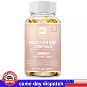 Triple Magnesium Complex 300Mg - Improves Sleep, Energy and Immune Support 120PC - Picture 1 of 8
