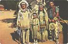 Chief Running Horse And Family All Smiles In Their Traditional Clothing Postcard