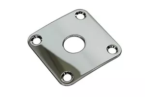 Curved Square Metal Jack Plate Jackplate"Chrome" fit Gibson® Les Paul - Picture 1 of 2