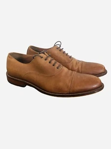 Aston Grey Bandino Men’s Oxfords 10.5 Brown Leather Cap Toe Dress Shoes - Picture 1 of 7